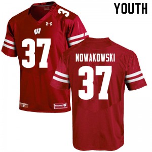 #37 Riley Nowakowski University of Wisconsin Youth High School Jerseys Red
