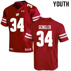 #34 Ross Gengler University of Wisconsin Youth Alumni Jersey Red
