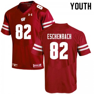 #82 Jack Eschenbach Badgers Youth Stitch Jerseys Red