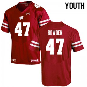 #47 Peter Bowden Wisconsin Youth Official Jersey Red