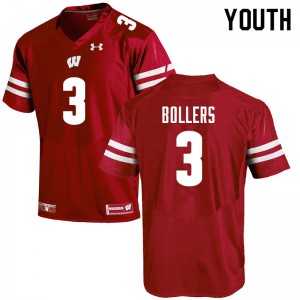#3 T.J. Bollers Wisconsin Badgers Youth Player Jerseys Red