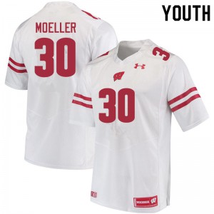 #30 Alex Moeller Wisconsin Badgers Youth Alumni Jerseys White