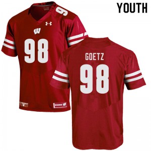 #98 C.J. Goetz Wisconsin Youth Stitched Jerseys Red