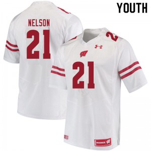 #21 Cooper Nelson Wisconsin Youth High School Jersey White