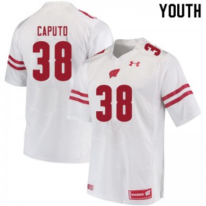 #38 Dante Caputo Badgers Youth NCAA Jersey White