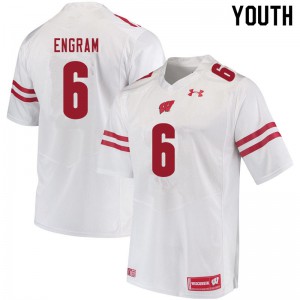 #6 Dean Engram Badgers Youth Official Jersey White