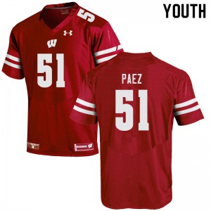 #51 Gio Paez UW Youth Player Jersey Red
