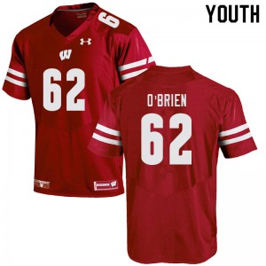 #62 Logan O'Brien Badgers Youth University Jersey Red