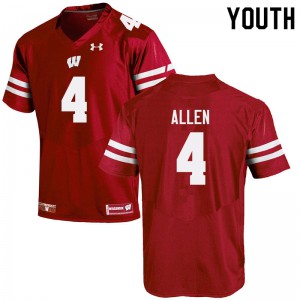 #4 Markus Allen Badgers Youth University Jerseys Red