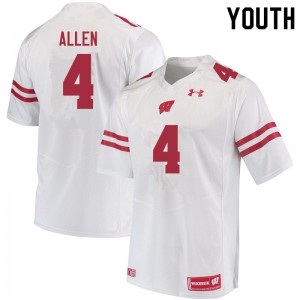 #4 Markus Allen Wisconsin Youth Embroidery Jerseys White