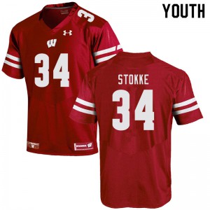 #34 Mason Stokke UW Youth High School Jerseys Red