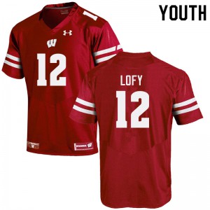 #12 Max Lofy Wisconsin Badgers Youth College Jersey Red