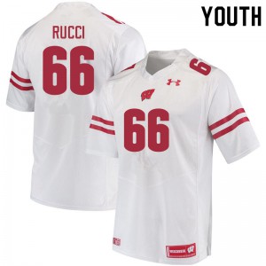 #66 Nolan Rucci University of Wisconsin Youth High School Jerseys White