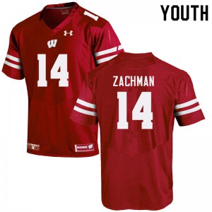 #14 Preston Zachman UW Youth Stitched Jerseys Red