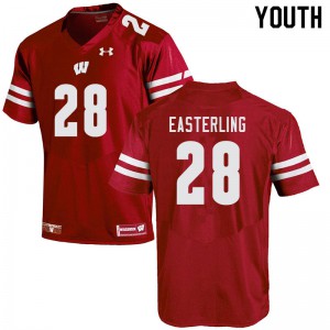#28 Quan Easterling Badgers Youth NCAA Jerseys Red