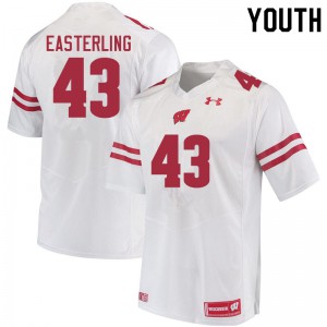 #43 Quan Easterling Wisconsin Badgers Youth Stitched Jerseys White