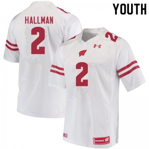 #2 Ricardo Hallman Badgers Youth Embroidery Jerseys White