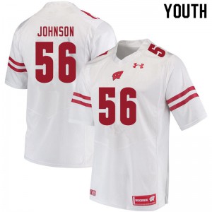 #56 Rodas Johnson UW Youth Stitch Jerseys White