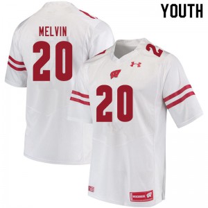#20 Semar Melvin Wisconsin Badgers Youth University Jerseys White