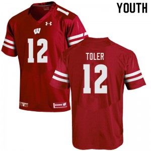 #12 Titus Toler Badgers Youth Football Jersey Red