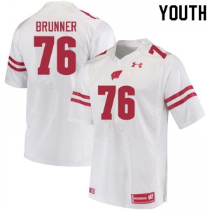 #76 Tommy Brunner Wisconsin Youth University Jerseys White