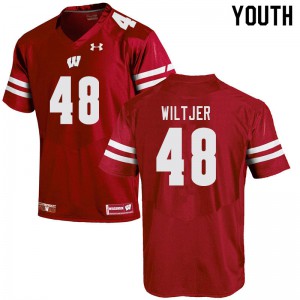 #48 Travis Wiltjer Wisconsin Badgers Youth NCAA Jersey Red