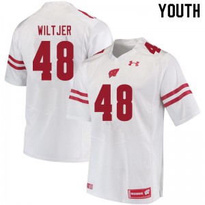 #48 Travis Wiltjer Wisconsin Badgers Youth NCAA Jerseys White