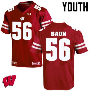#56 Zack Baun Wisconsin Badgers Youth Player Jerseys Red