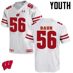 #56 Zack Baun University of Wisconsin Youth NCAA Jersey White